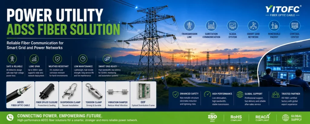 Power utility ADSS fiber solution for smart grid communication