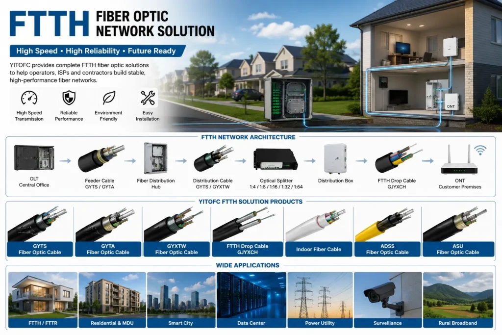 FTTH fiber optic network solution by YITOFC