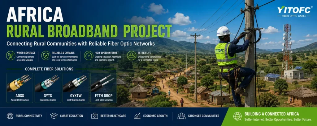 Africa rural broadband fiber optic network deployment project