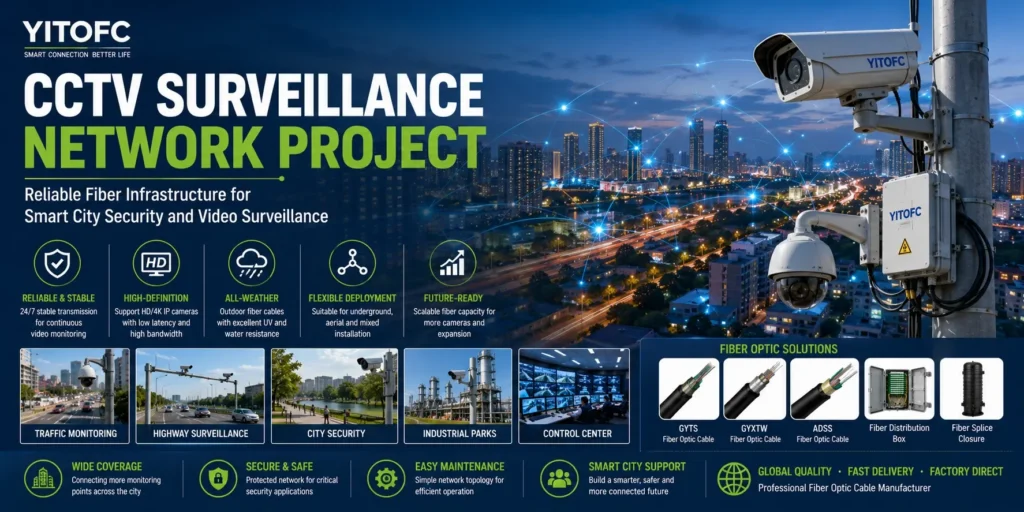 CCTV surveillance network fiber optic video monitoring infrastructure project